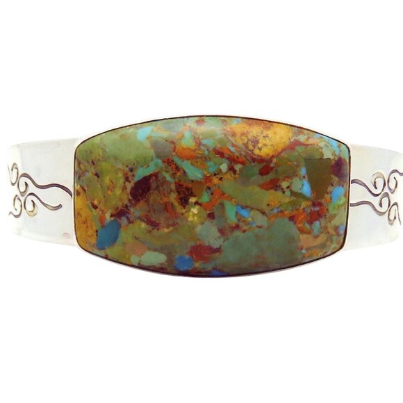 Jay King DTR Mine Finds 925 Sterling Silver Large Turquoise Cuff Bracelet - Picture 3 of 10